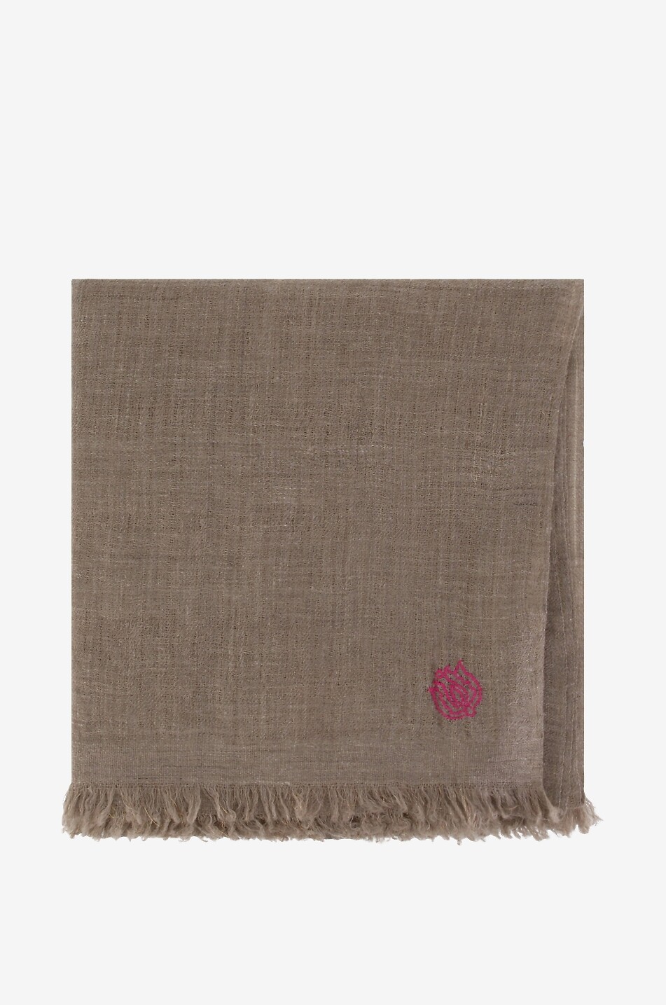 PINK MAHARANI Zari Gold Thread cashmere scarf Women Medium beige 1