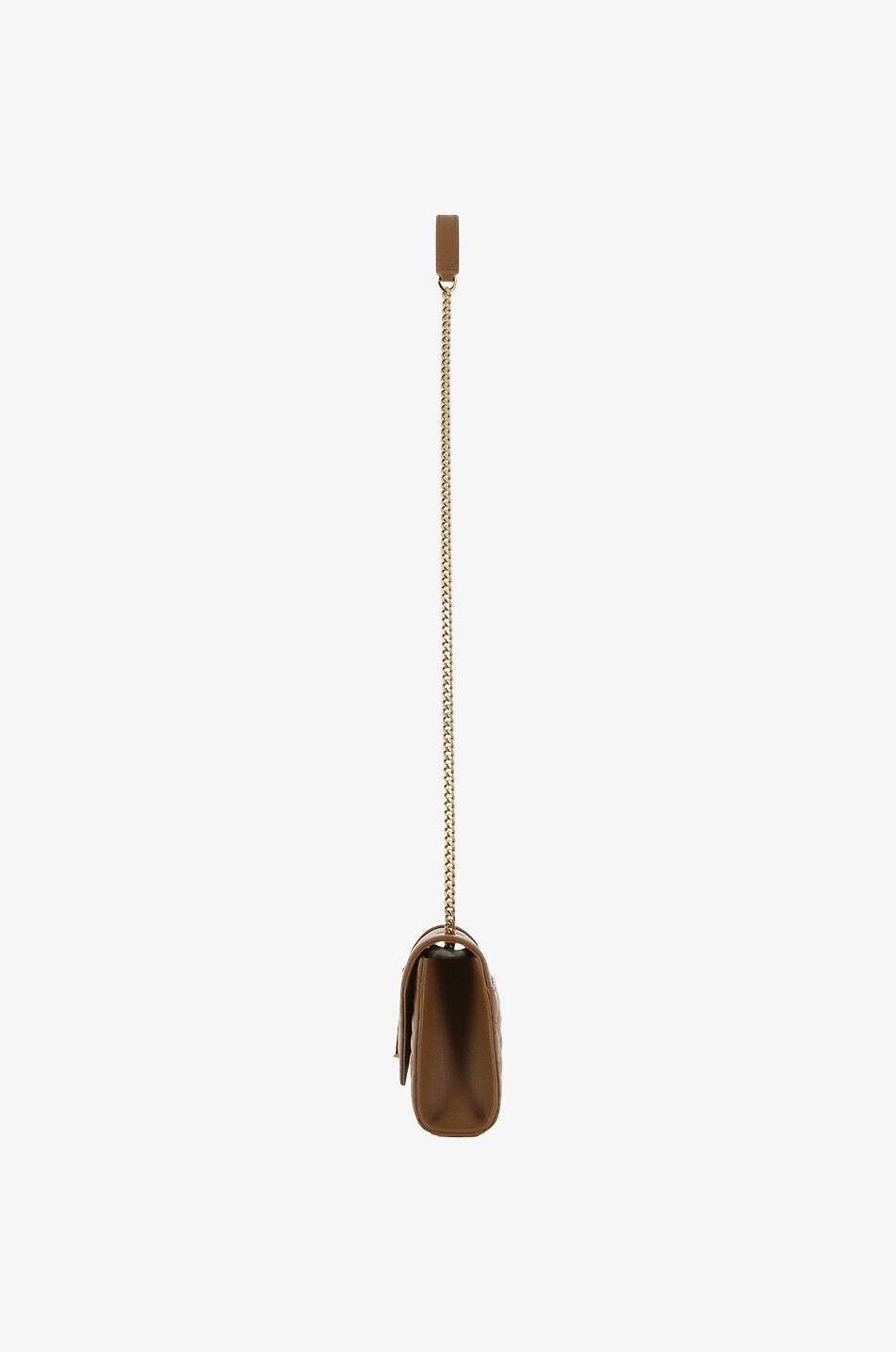 SAINT LAURENT PARIS Sac porté épaule en cuir nappa Envelope Small Mixed Matelassé Femme MARRON 4