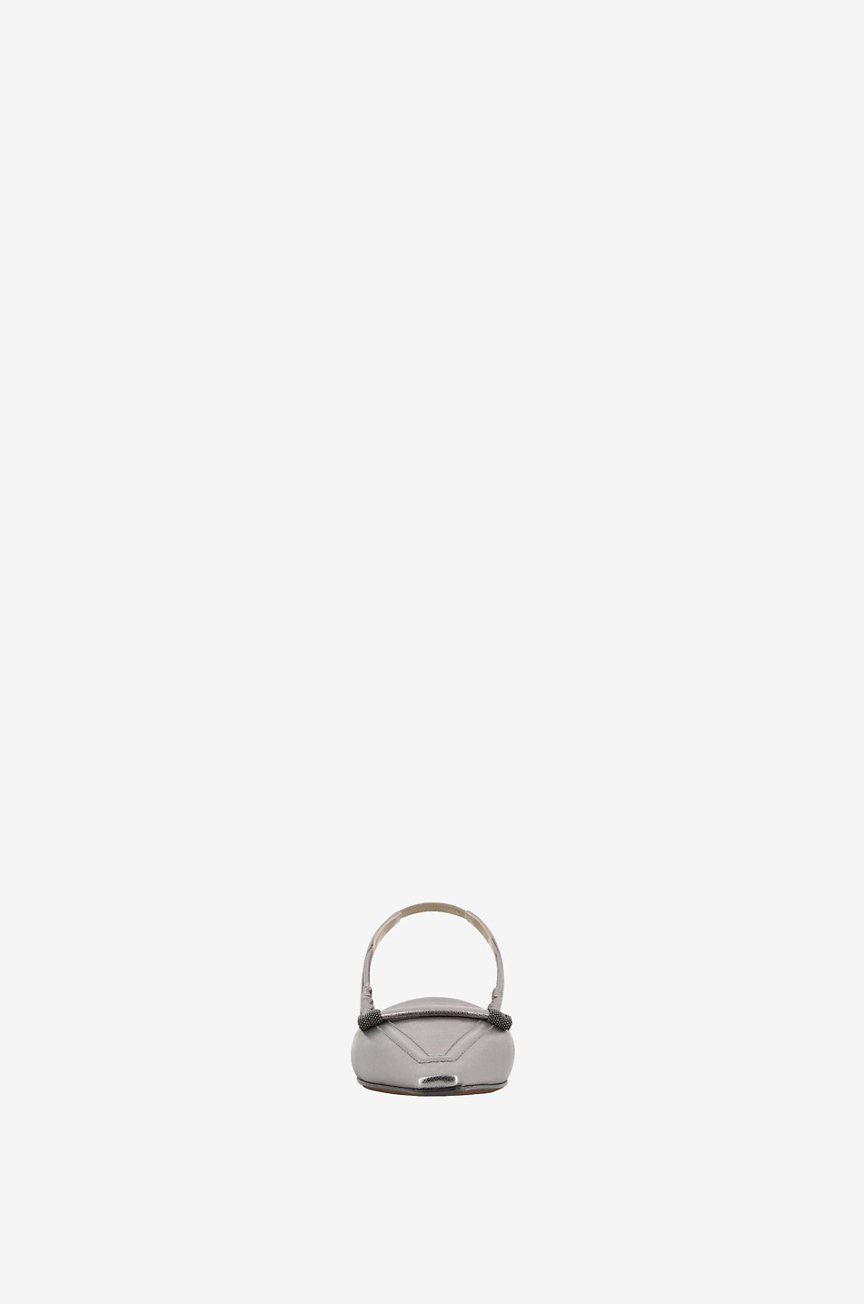 BRUNELLO CUCINELLI Monile pointy-toe slingback ballet flats in metallic leather Women SILVER 2