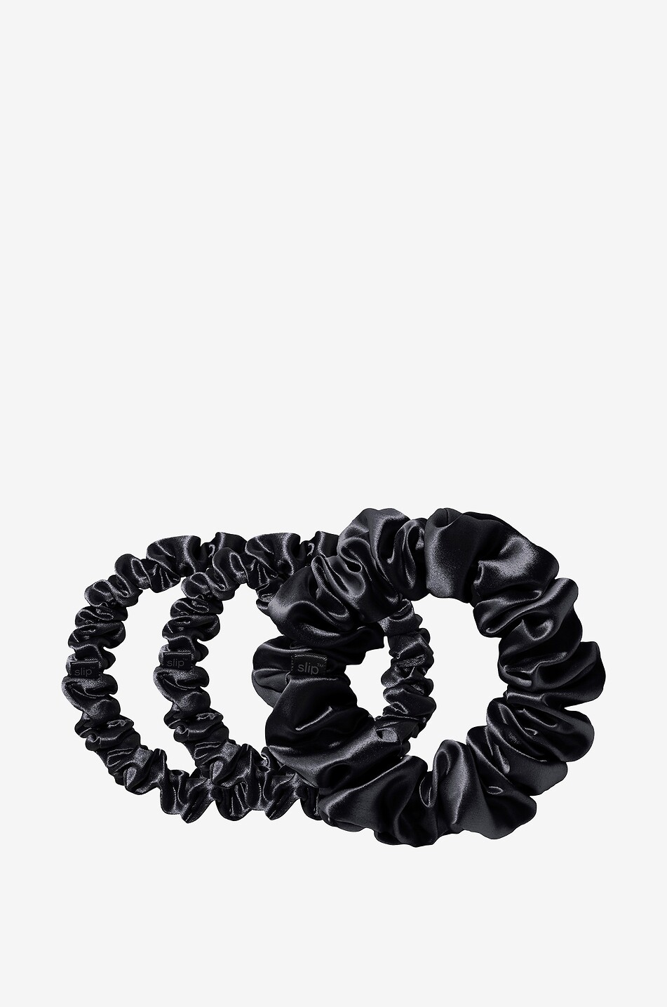 SLIP Back To Basics set of 3 silk scrunchies Unisex BLACK 2