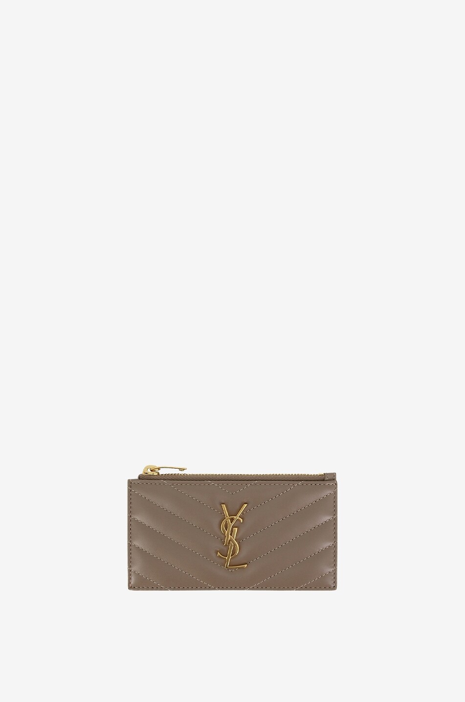 Porte-cartes zippé en cuir nappa matelassé Cassandre Fragments
