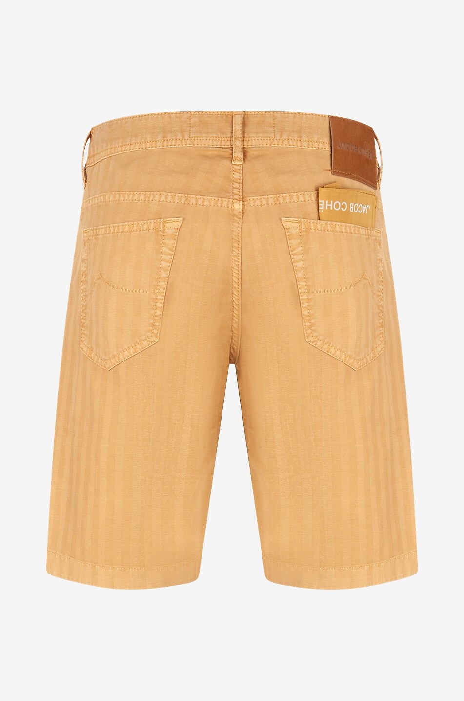 JACOB COHEN Bermuda en coton et lin Homme JAUNE MOYEN 2