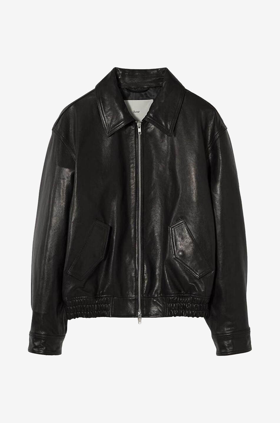 Leather bomber jacket