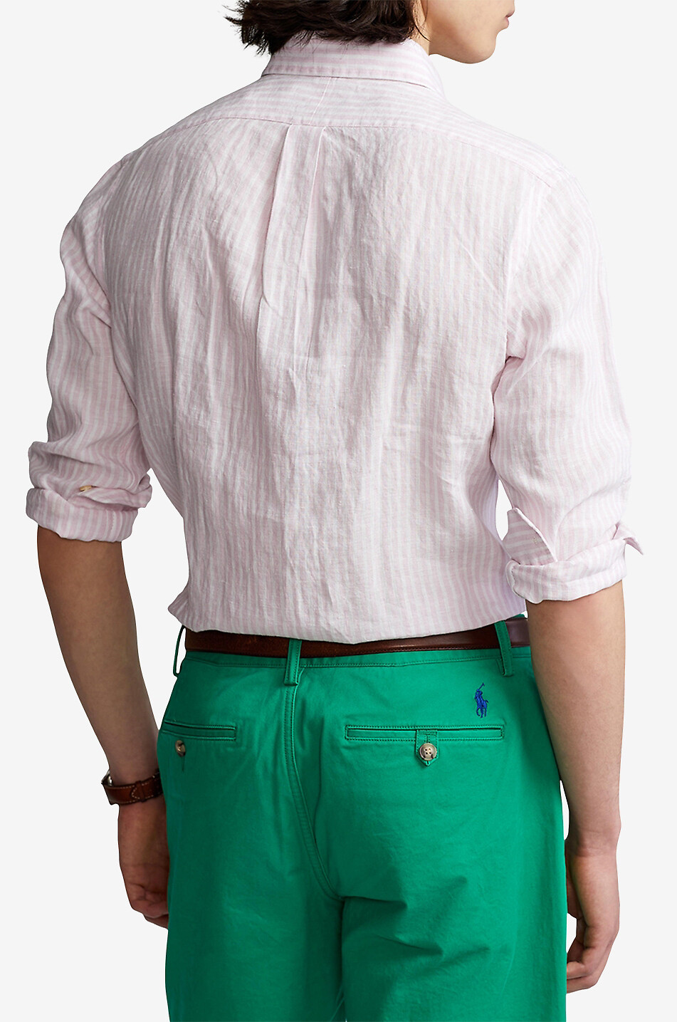 POLO RALPH LAUREN Gestreiftes Leinenhemd Pony Custom Fit Herren HELLROSA 3
