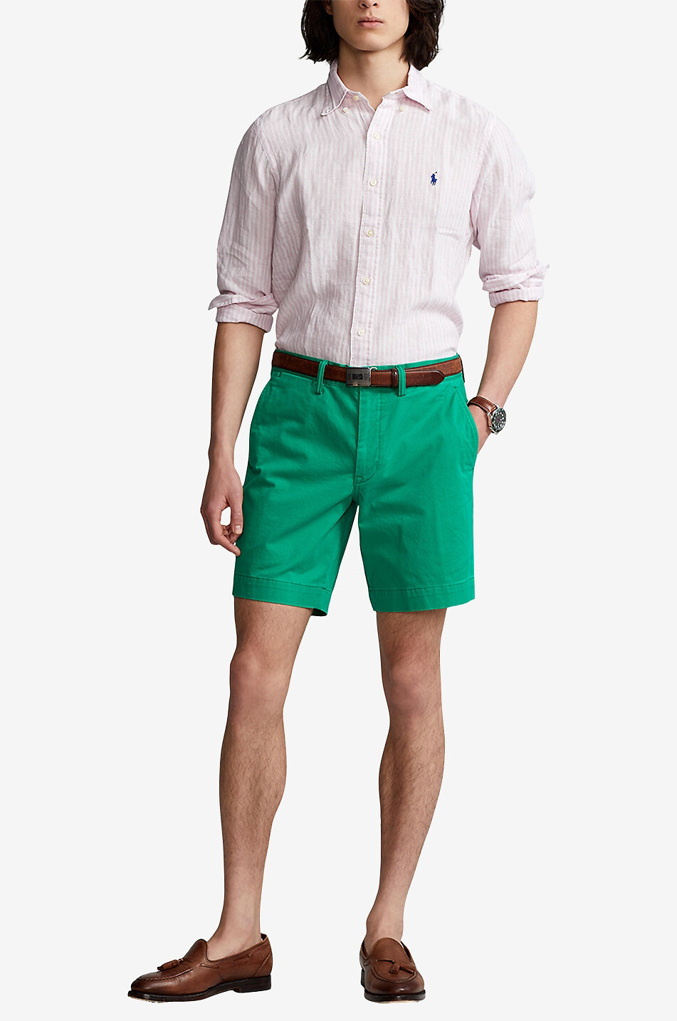 POLO RALPH LAUREN Gestreiftes Leinenhemd Pony Custom Fit Herren HELLROSA 4