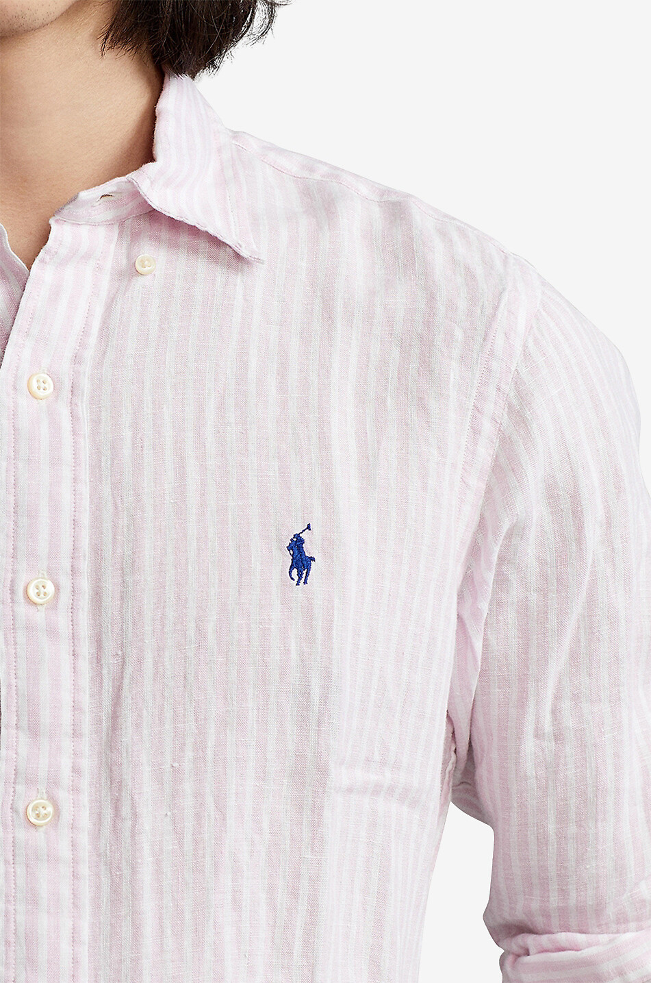 POLO RALPH LAUREN Gestreiftes Leinenhemd Pony Custom Fit Herren HELLROSA 5