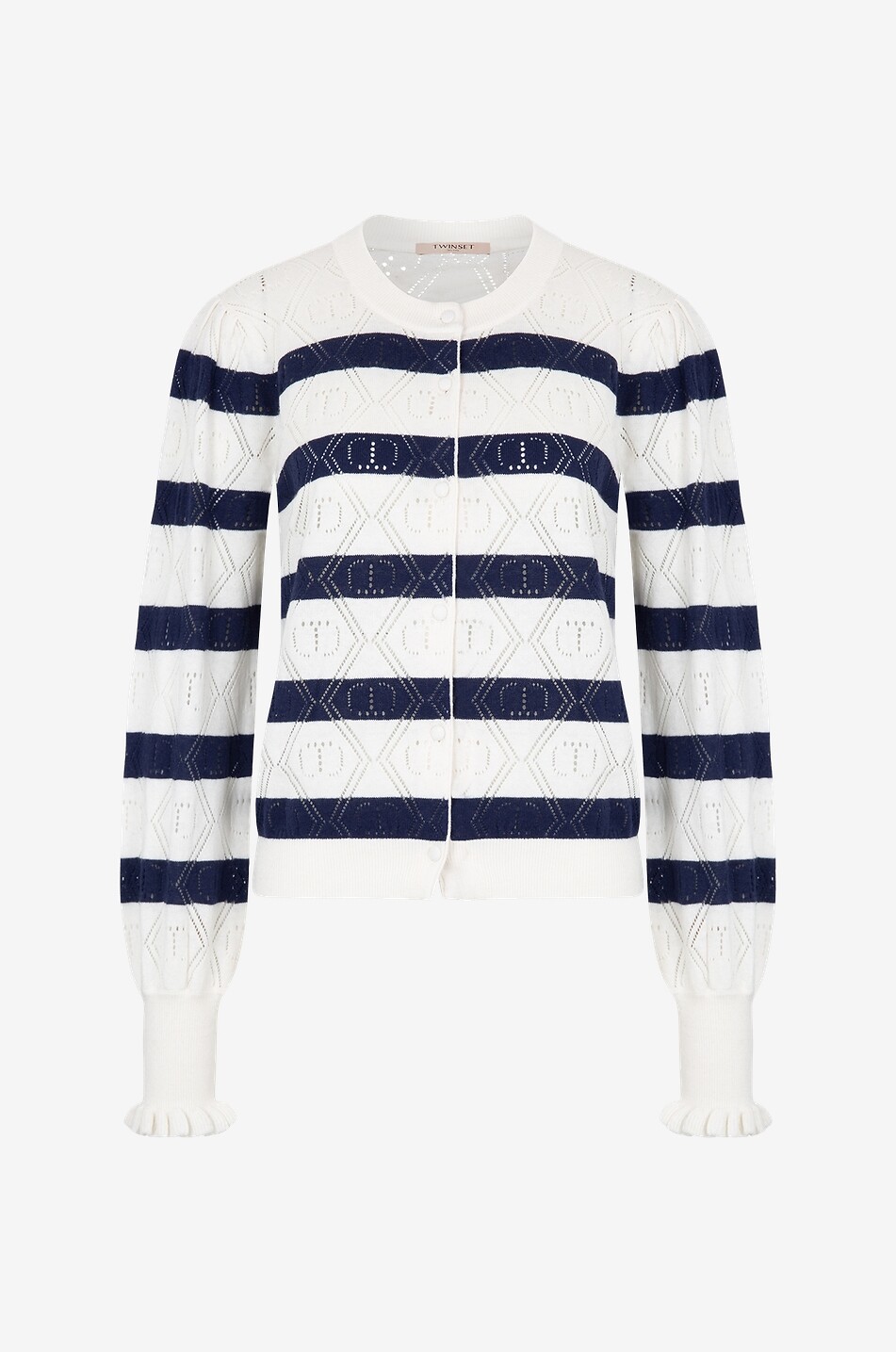 Cardigan ajouré à rayures