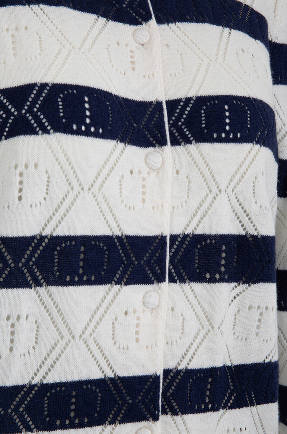 TWINSET Cardigan ajouré à rayures Femme MULTICOLORE 3