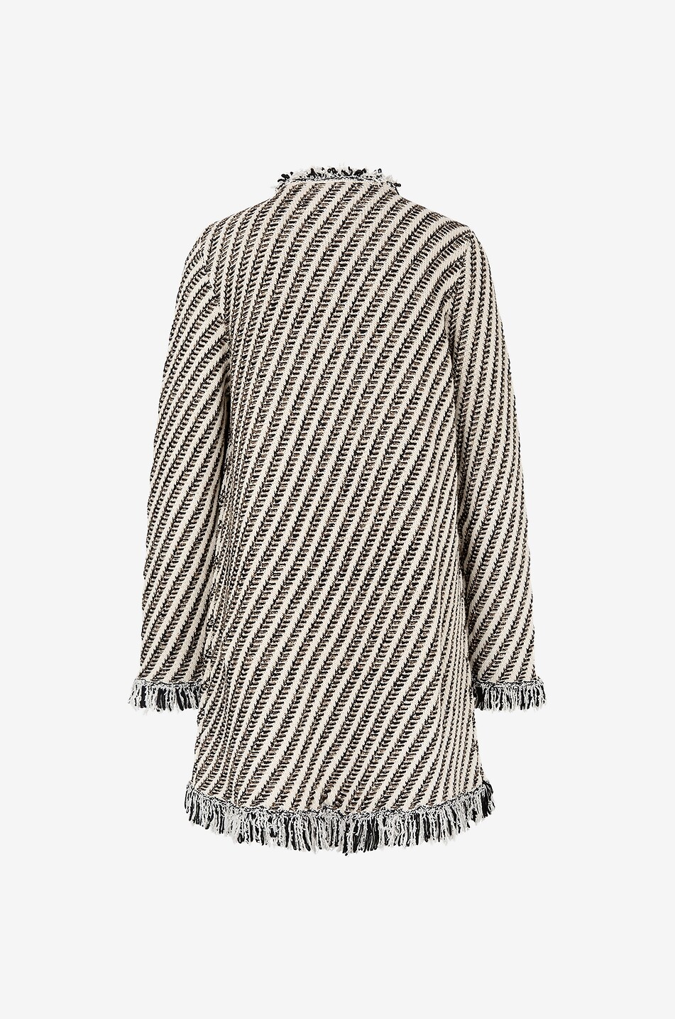 Manteau à diagonales trois quarts en coton et viscose