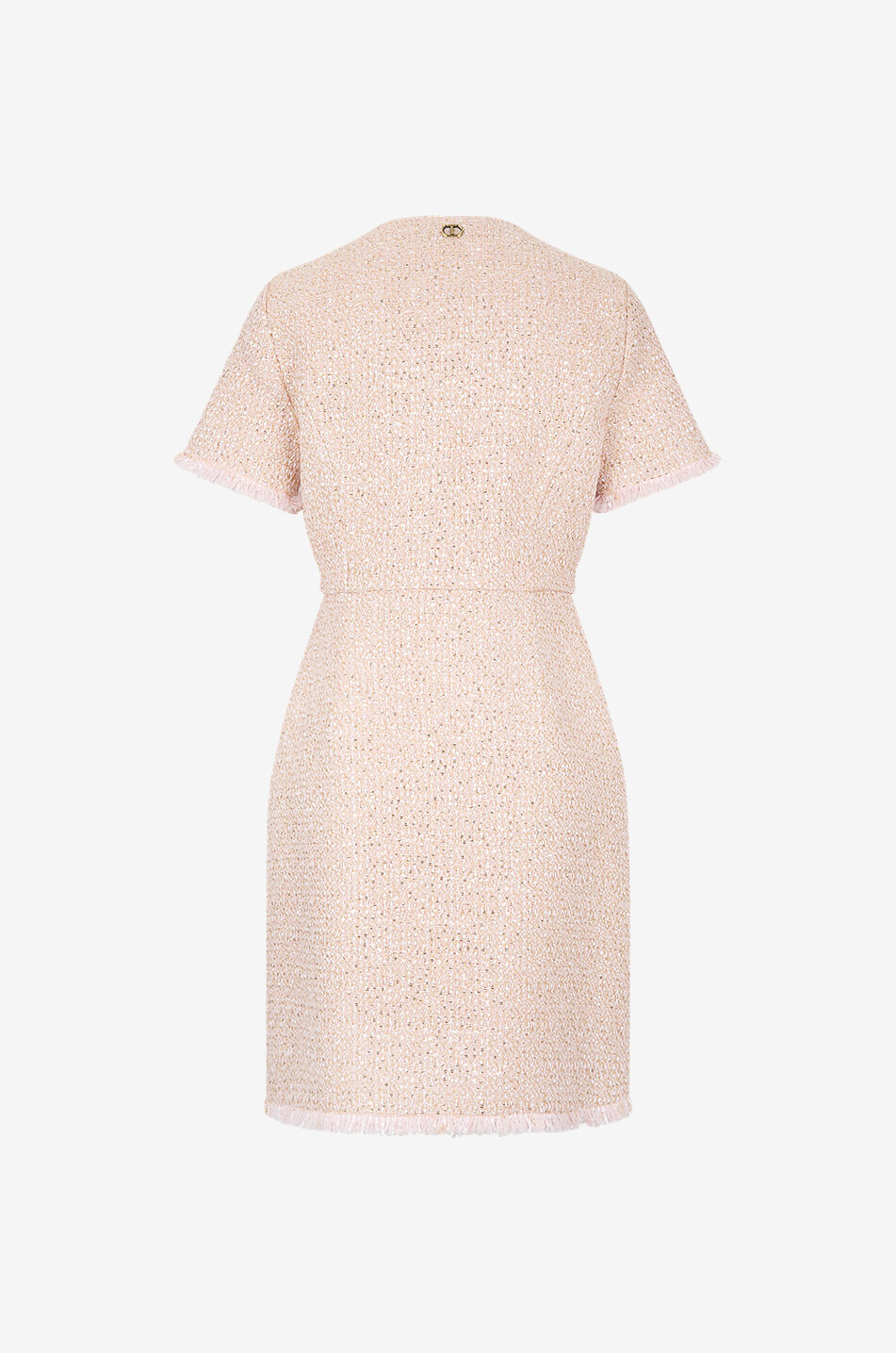 Robe courte à col V en tweed
