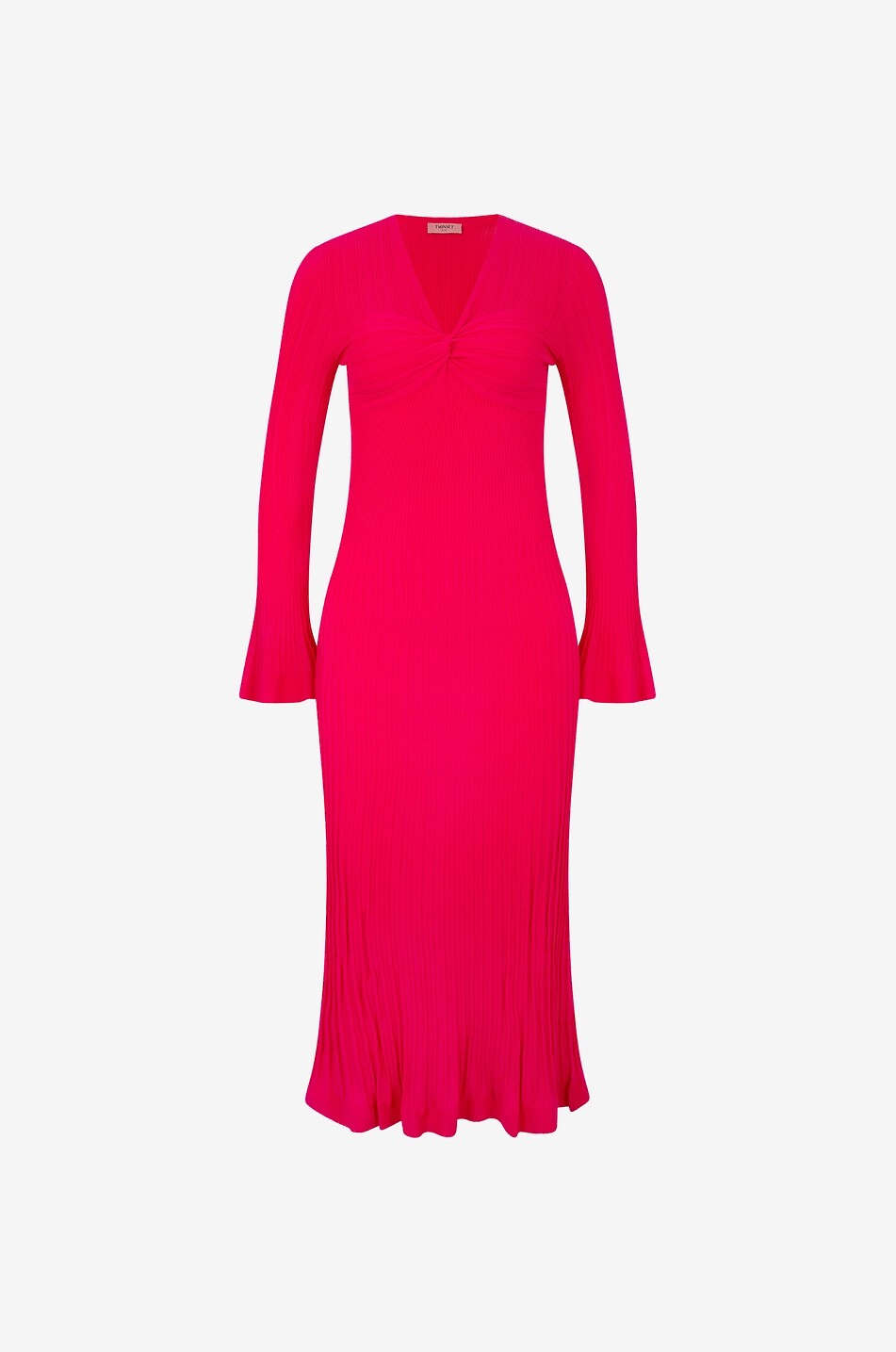 TWINSET Langes figurbetontes Strickkleid Damen ROSA 1
