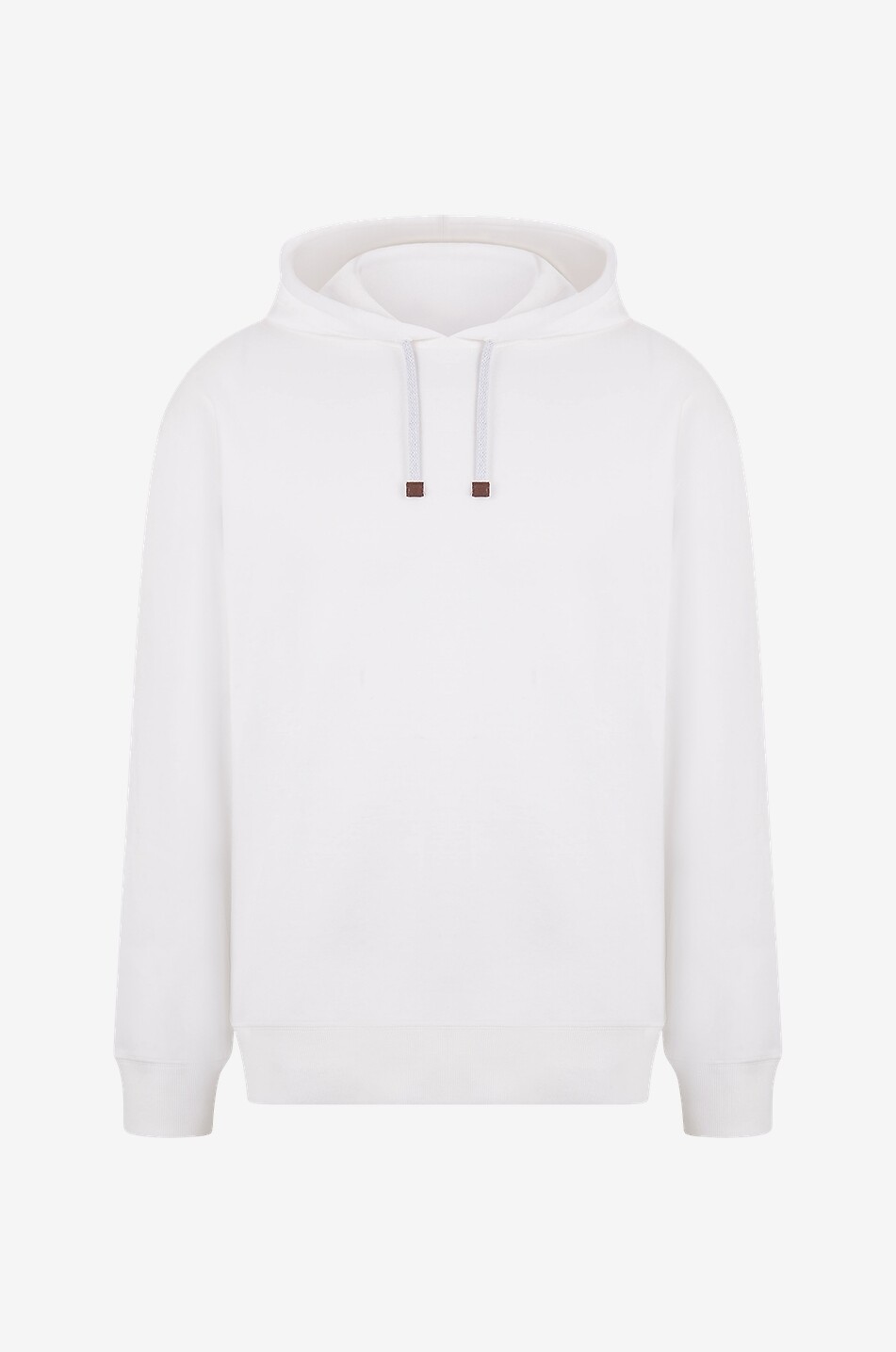 BRUNELLO CUCINELLI Technical cotton hooded sweatshirt Men WHITE 1