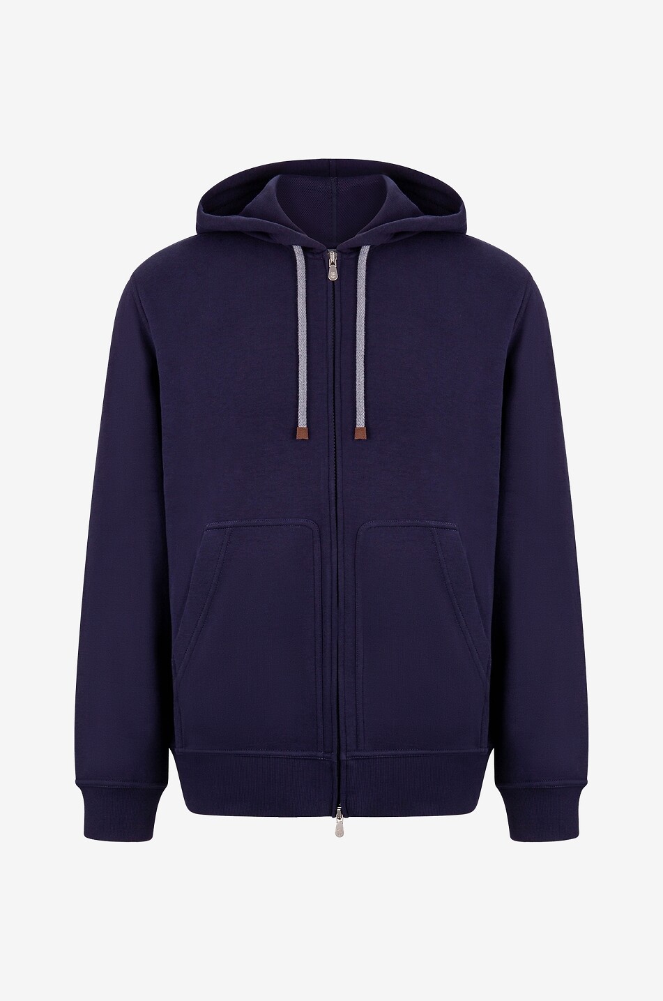 Hooded light-weight zip-up sweatshirt
