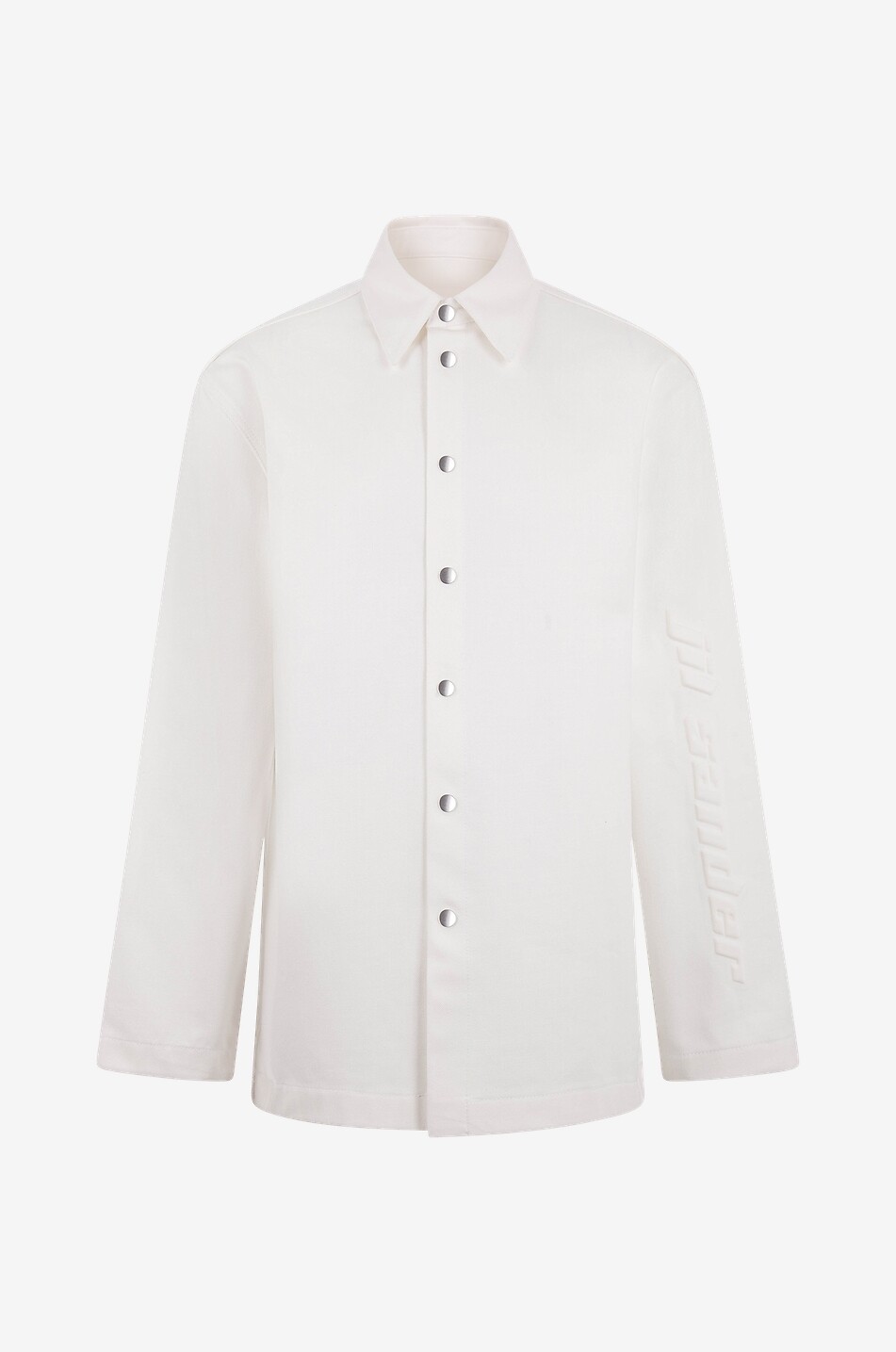 Veste chemise en denim à logo en 3D