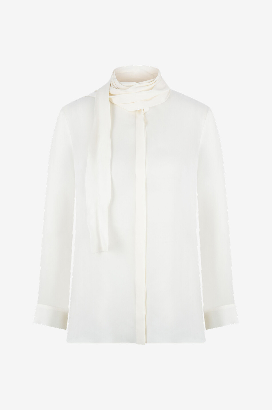KHAITE The Tash silk blouse with necktie Women EGGSHELL 1