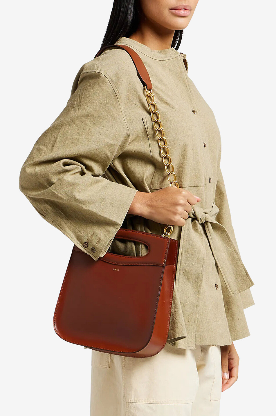 SOEUR Sac à main en cuir de bovin Chéri Femme MARRON 4