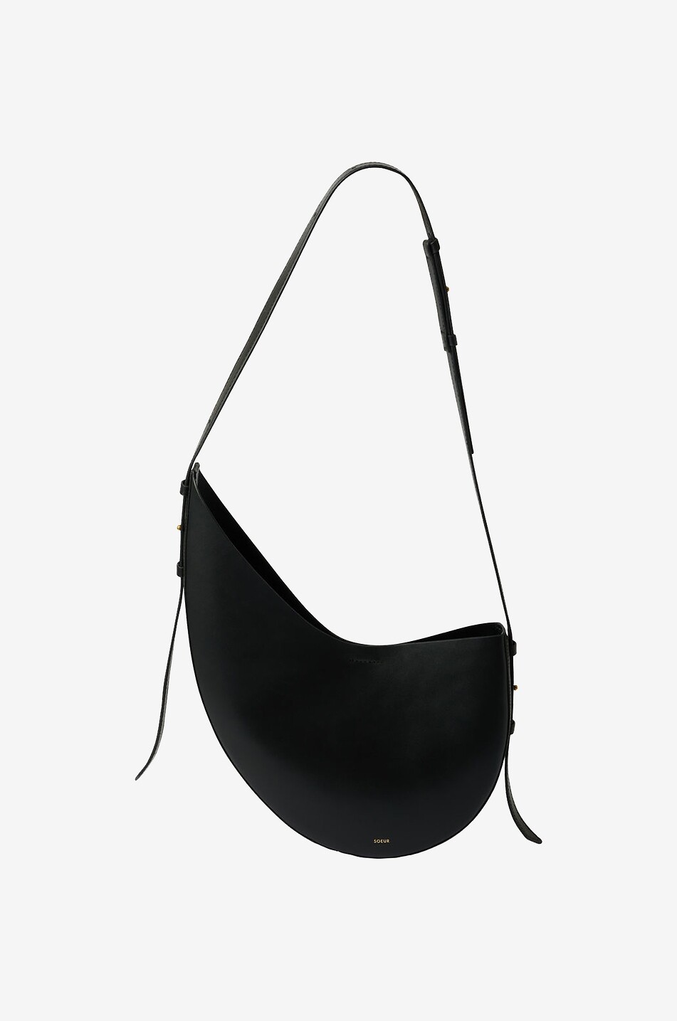 SOEUR Sac porté épaule asymétrique en cuir Winona Femme NOIR 1