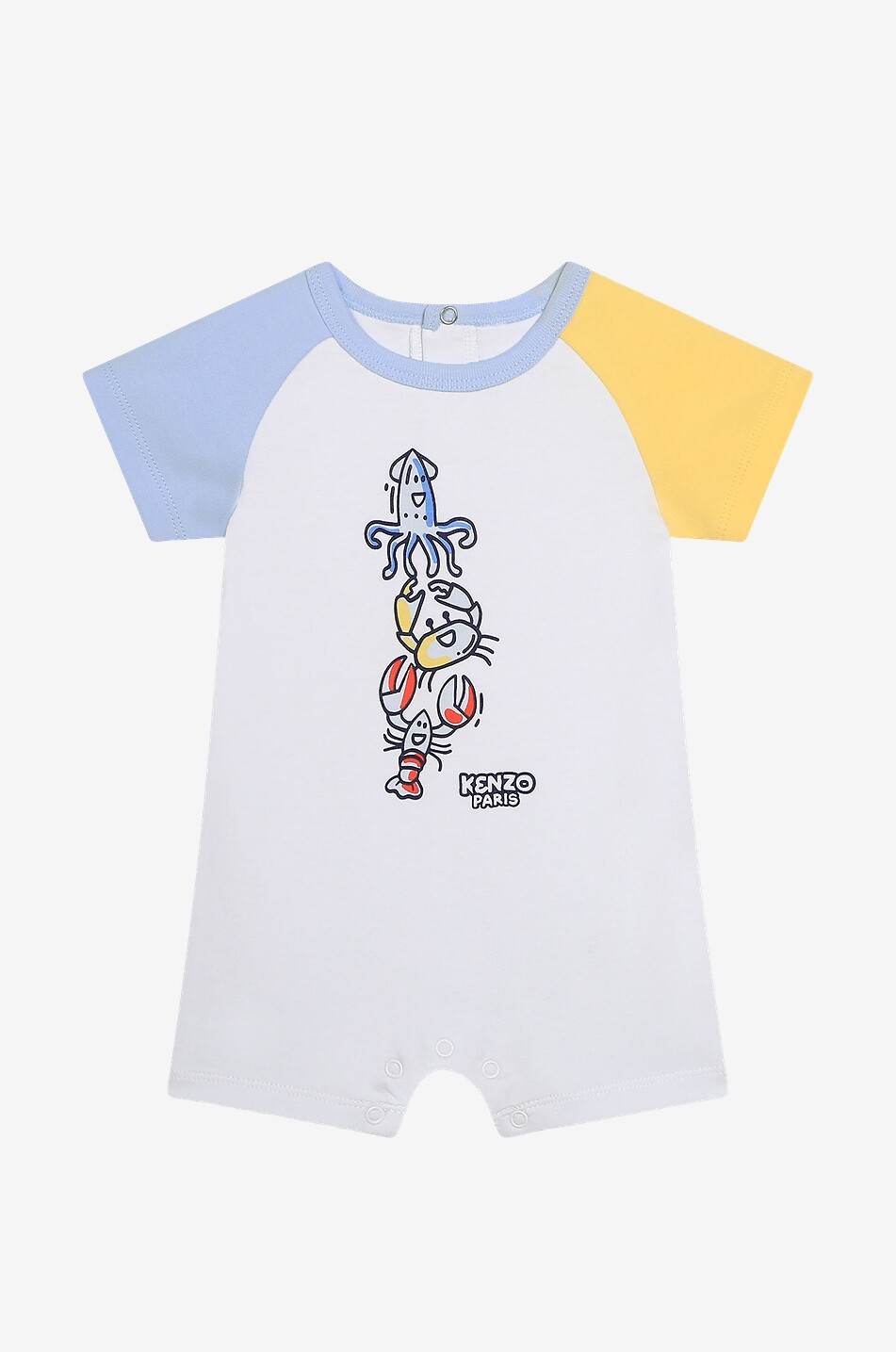 KENZO Baby-Kurzstrampler aus dreifarbigem Jersey Sailor Baby WEISS 1