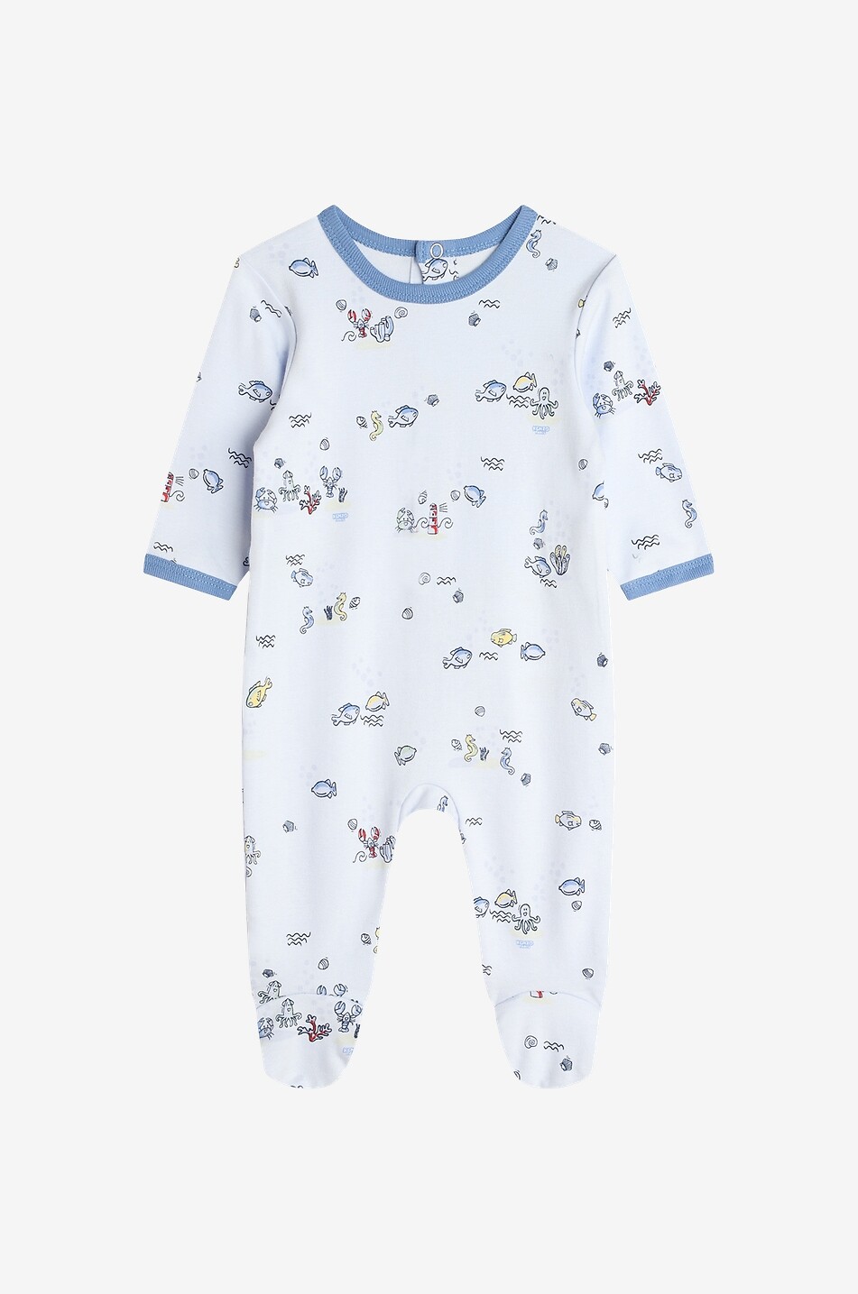 Marine life printed three-piece baby set
