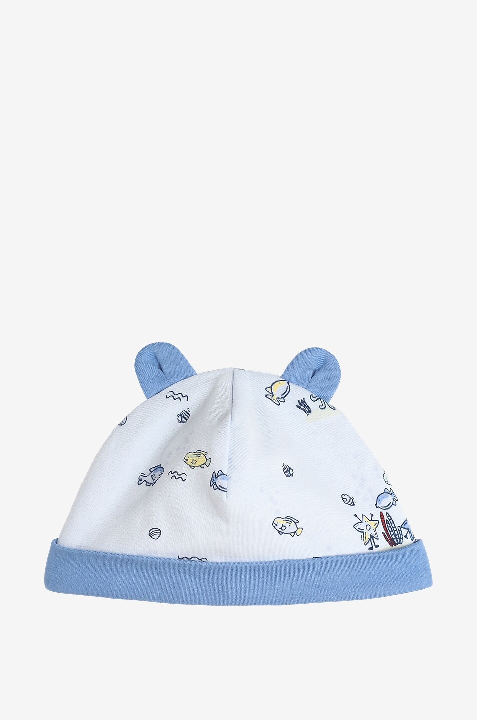 Marine life printed three-piece baby set