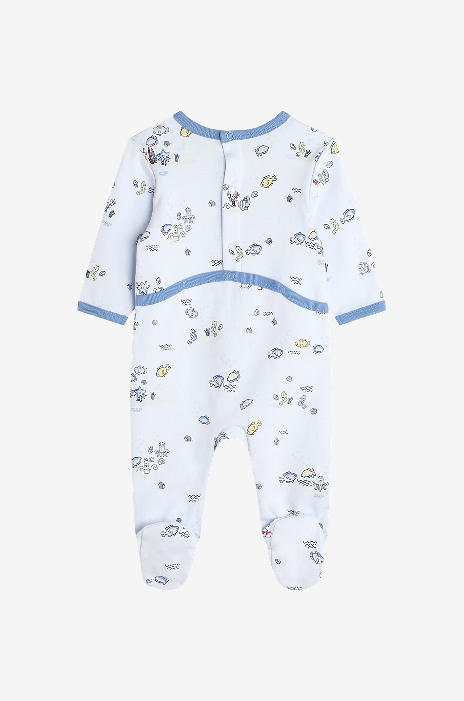 Marine life printed three-piece baby set