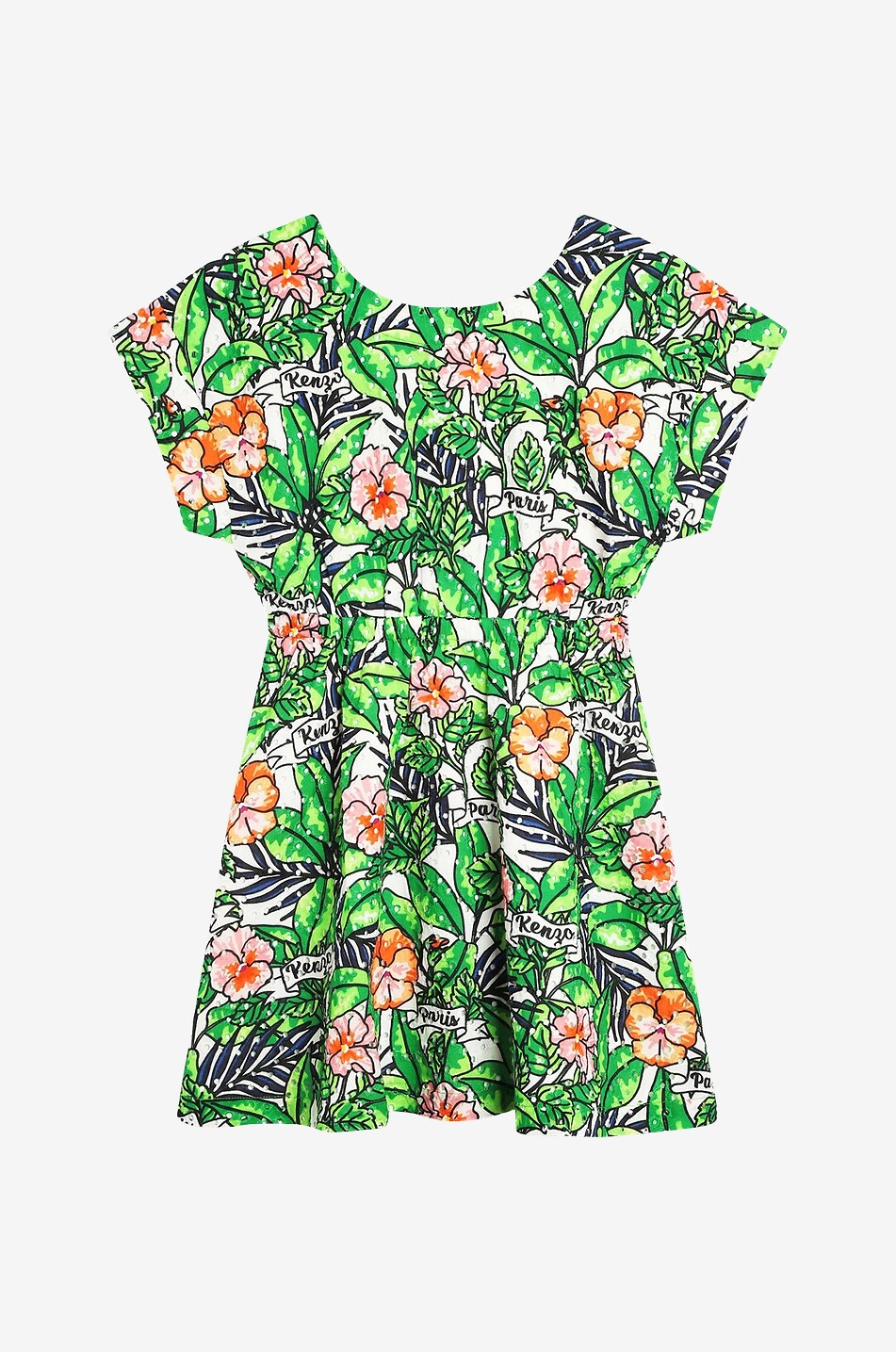 Flower Broiderie Anglaise back-cut-out girl's floral dress