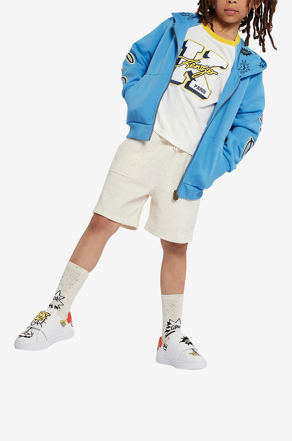 KENZO Sweat-shirt à capuche zippé garçon Campus Garçon BLEU 4