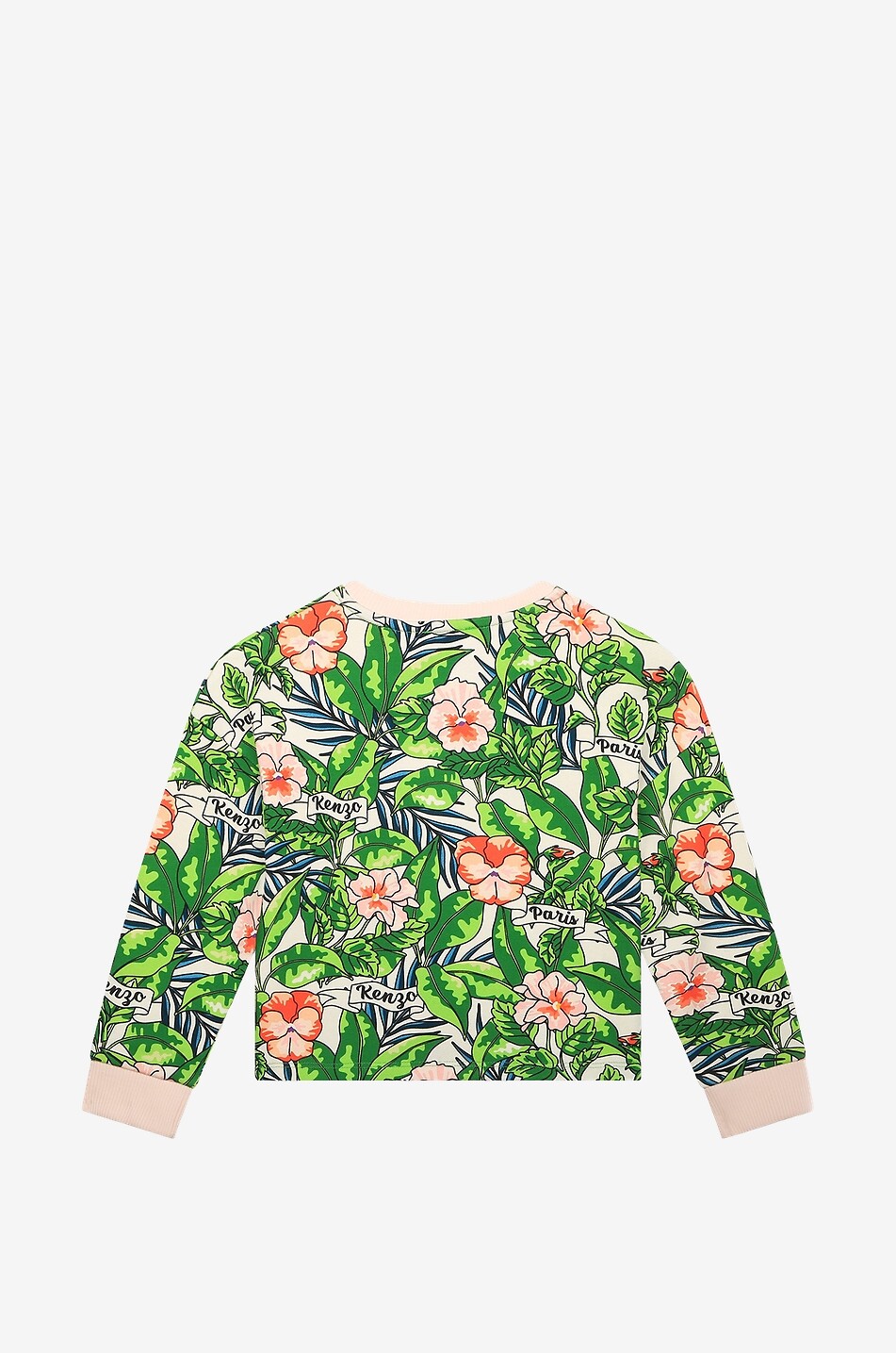 Mädchen-Rundhals-Sweatshirt aus Baumwolle Flower