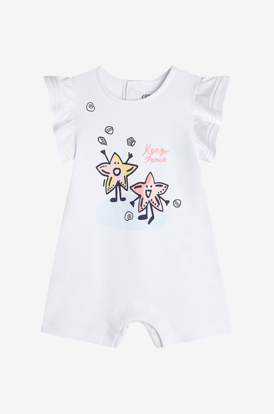 Sailor baby jersey playsuit with ruffles