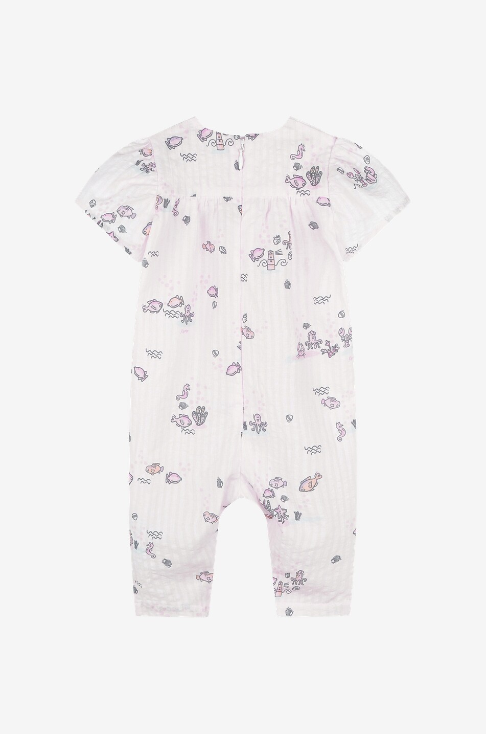 KENZO Combinaison rayée en coton bébé Sailor Bébé ROSE CLAIR 2