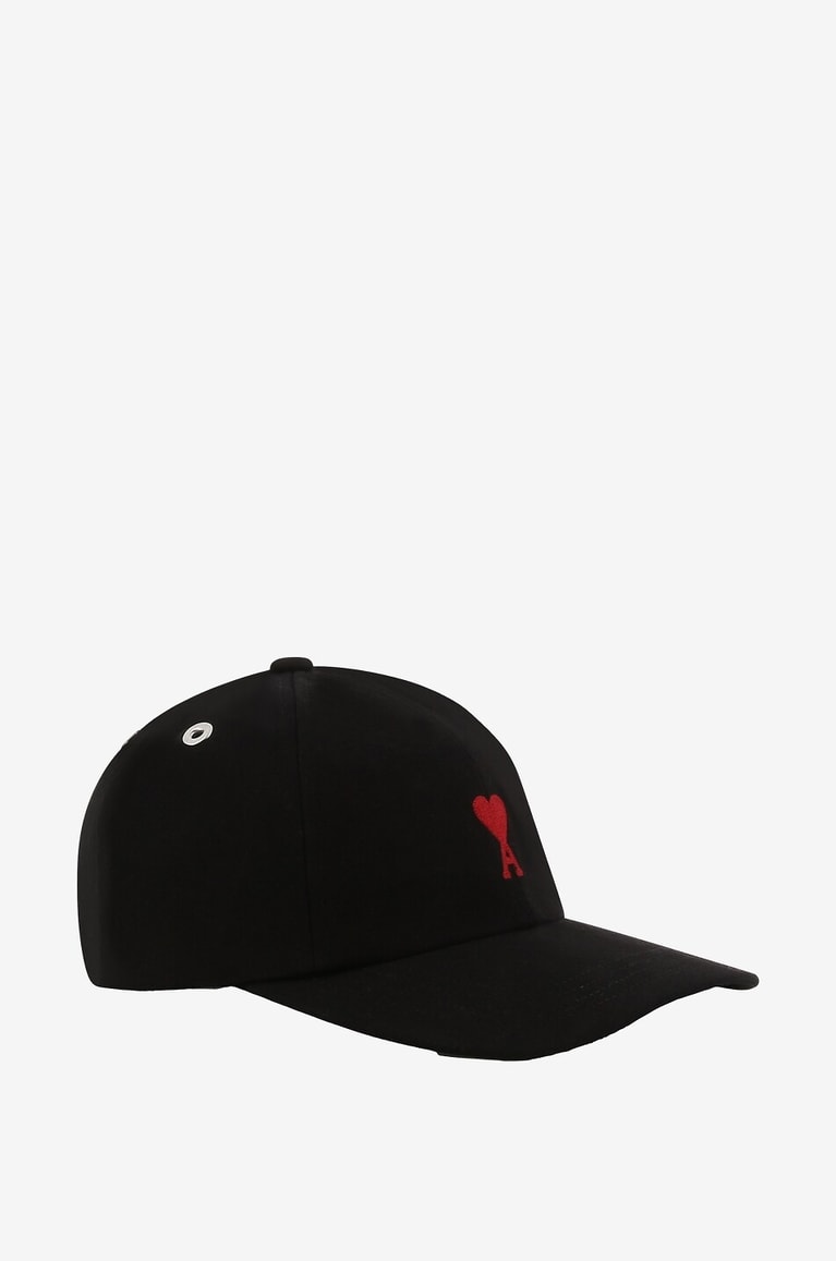 AMI Casquette en gabardine Red Ami de Coeur Homme NOIR 2