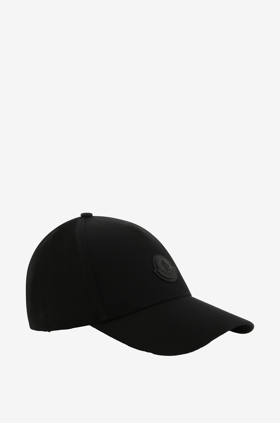 MONCLER Casquette en gabardine avec logo en cuir Homme NOIR 2