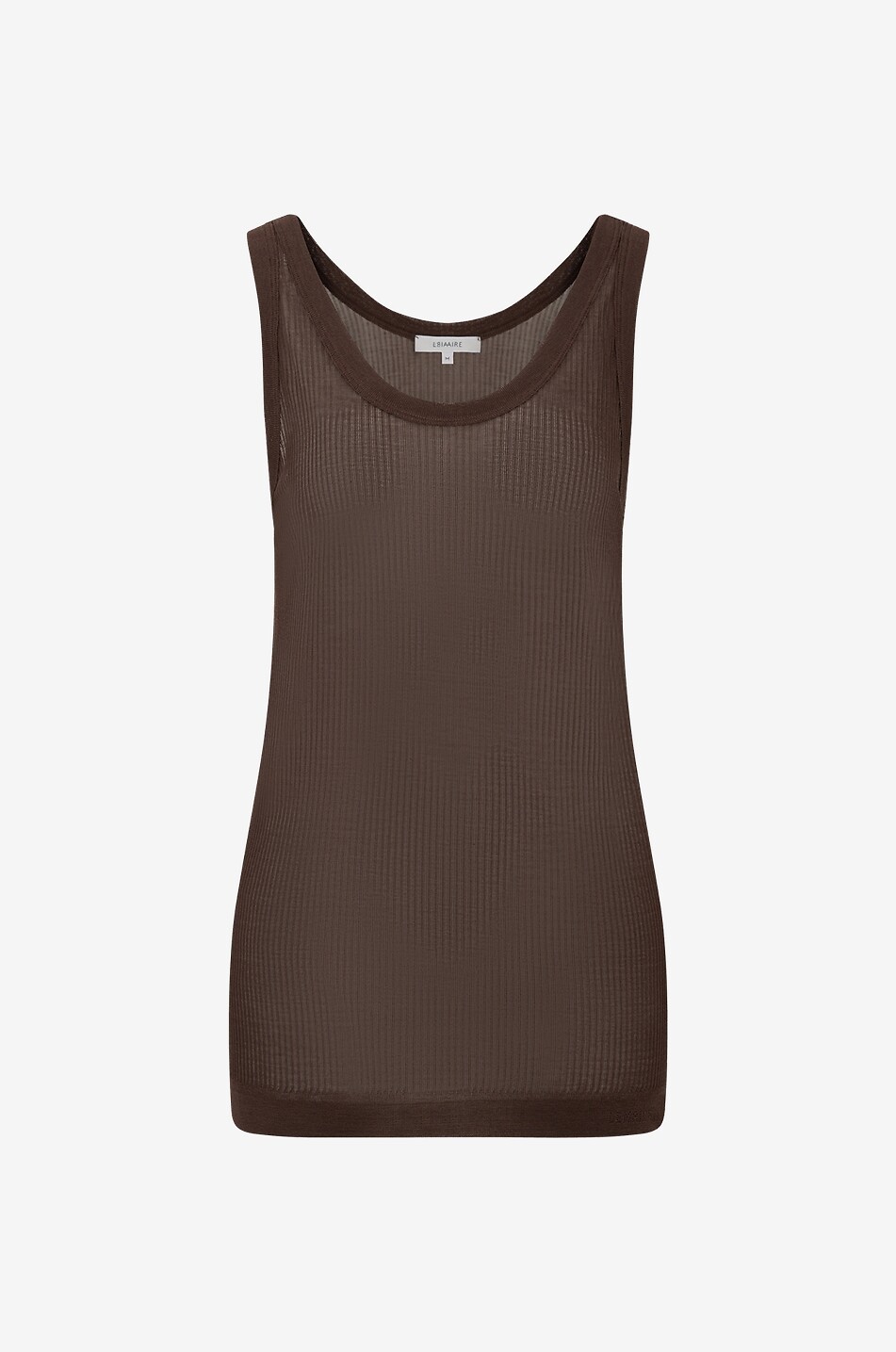 LEMAIRE Débardeur côtelé léger sans coutures Femme MARRON FONCÉ 1