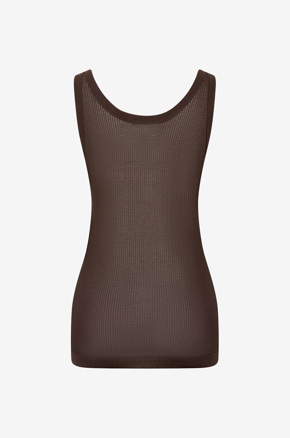 LEMAIRE Débardeur côtelé léger sans coutures Femme MARRON FONCÉ 2