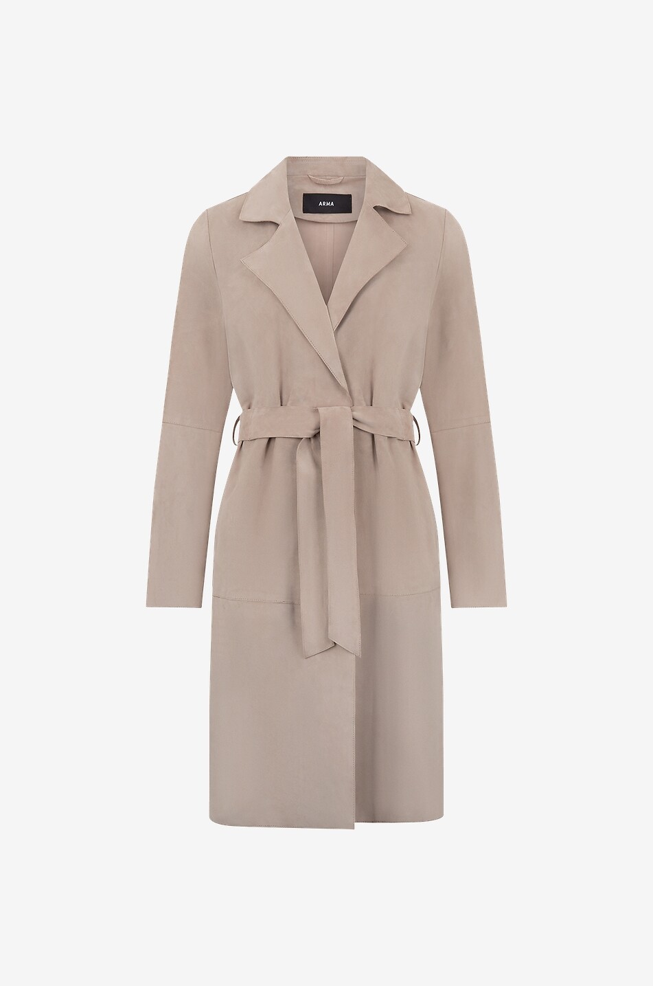 Salento lightweight belted suede coat