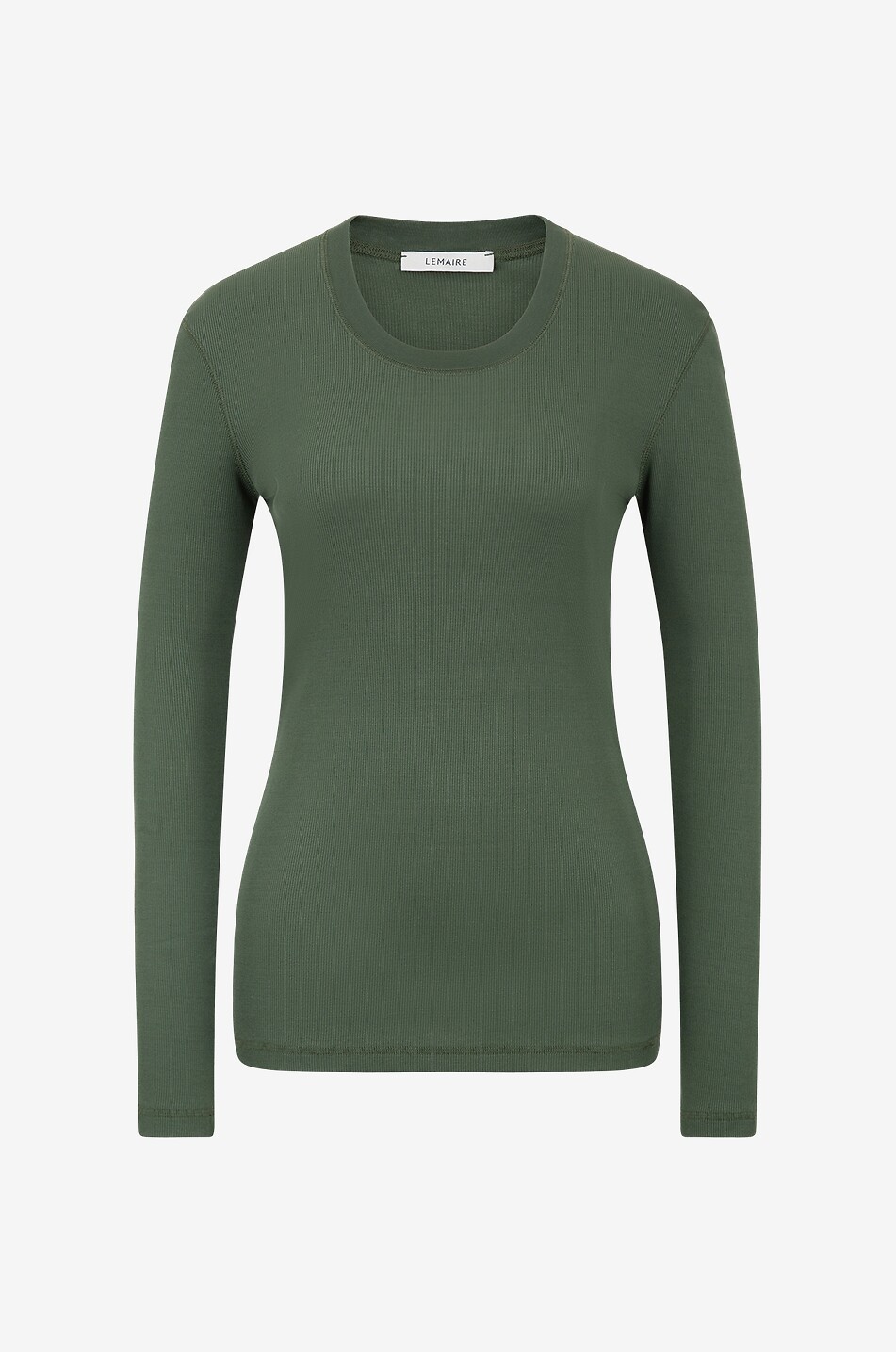 Ribbed jersey fitted long-sleeved T-shirt