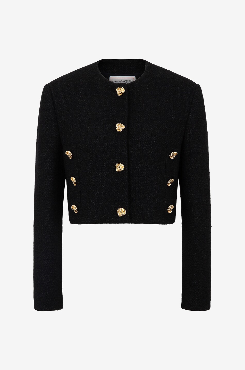 Verkürzte Tweedjacke mit goldenen Knöpfen Knots