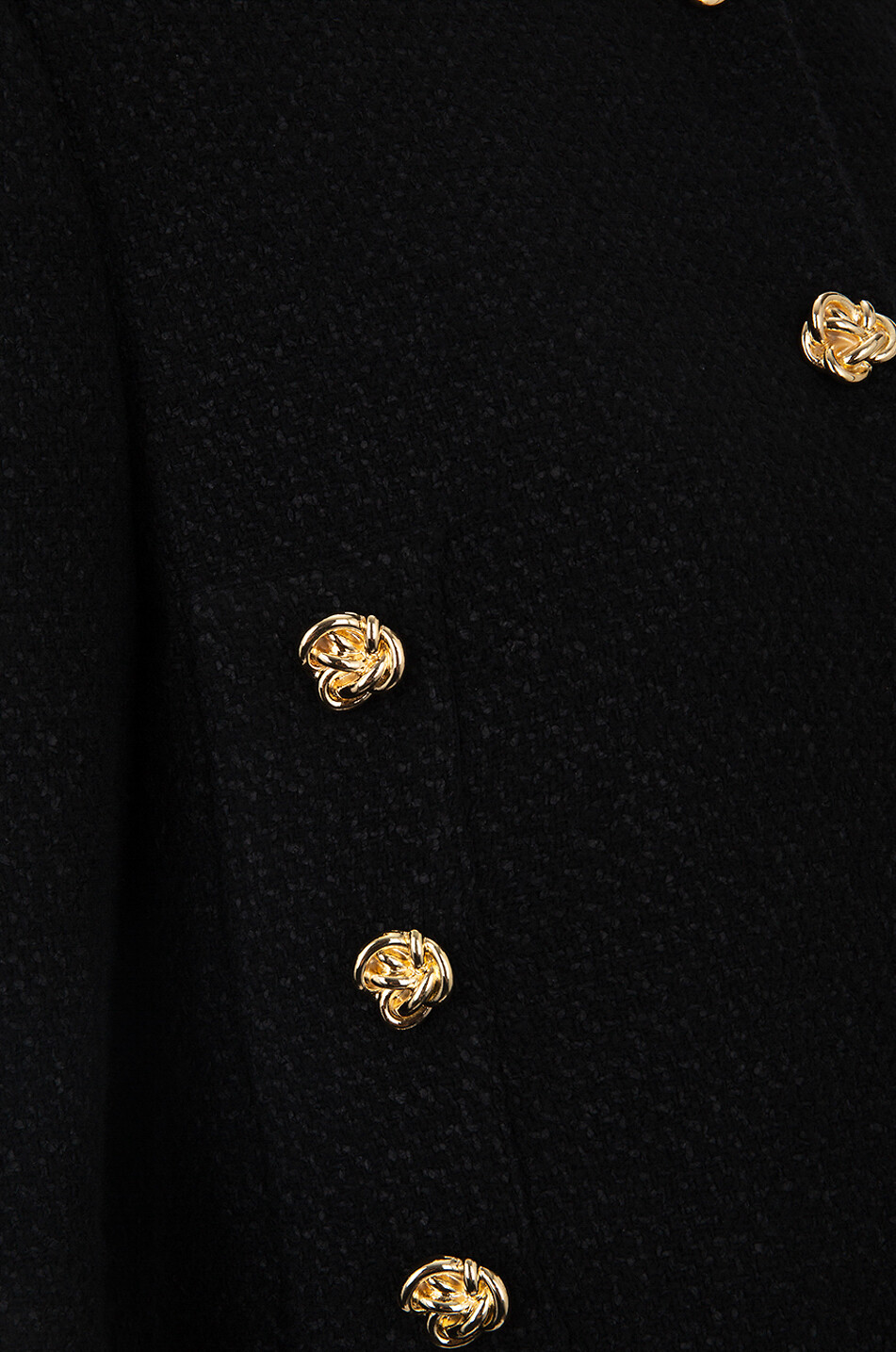 ALEXANDER McQUEEN Knots cropped tweed jacket with golden buttons Women BLACK 3