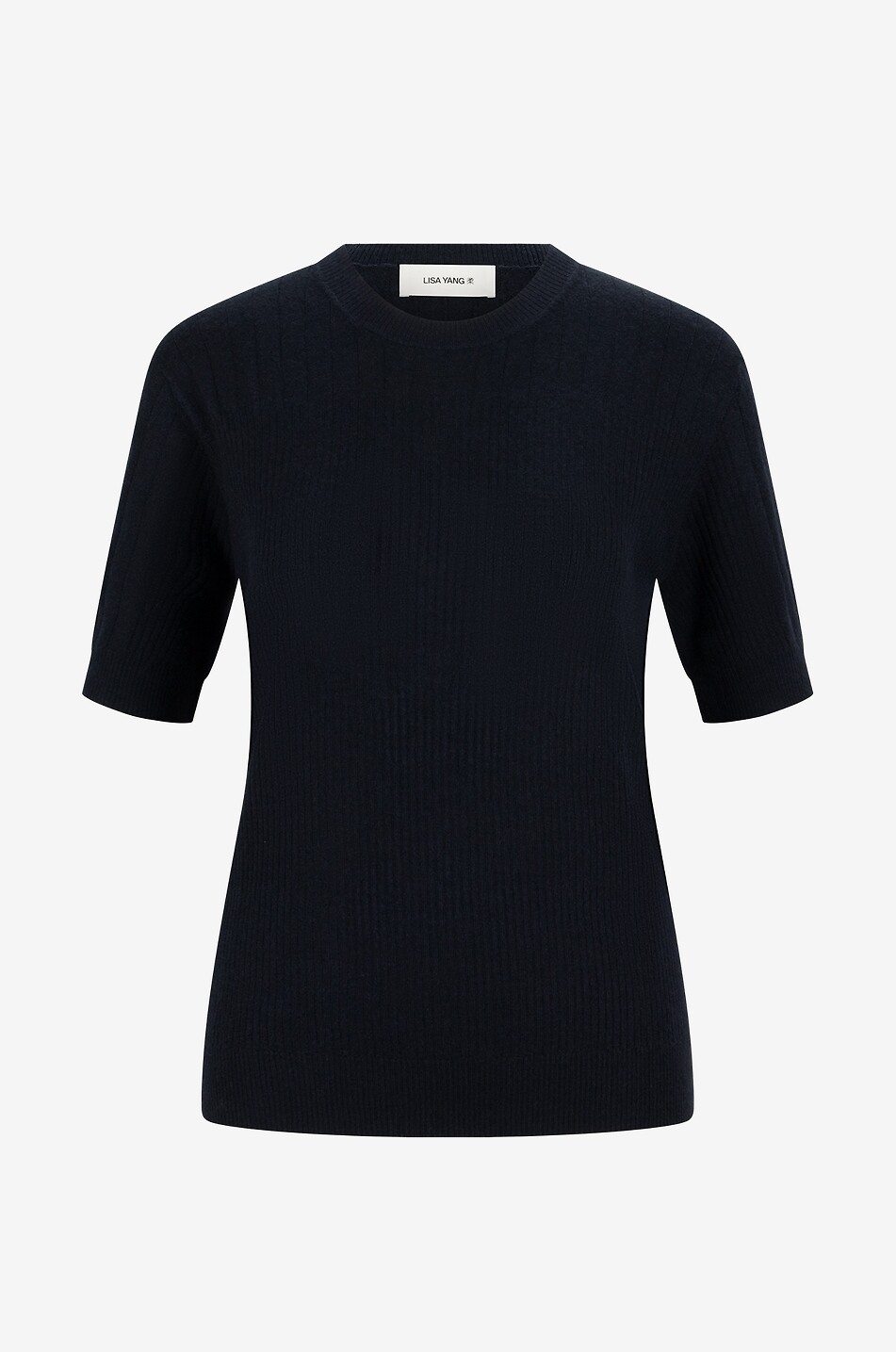 LISA YANG Ava cashmere short-sleeved T-shirt Women DARK BLUE 1