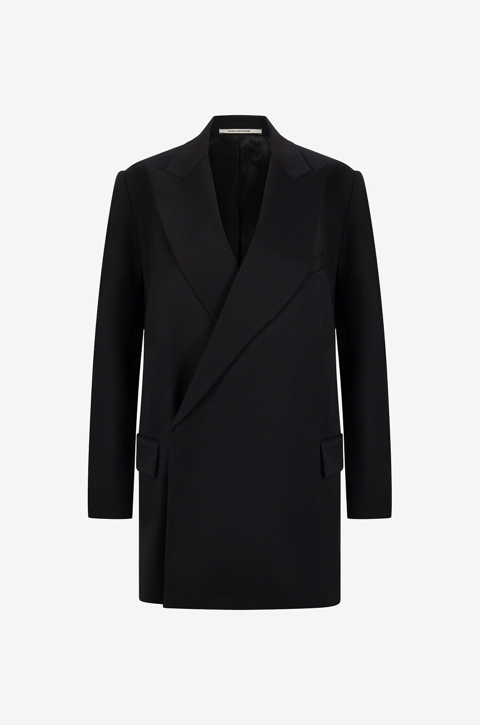Double-breasted wool blend blazer