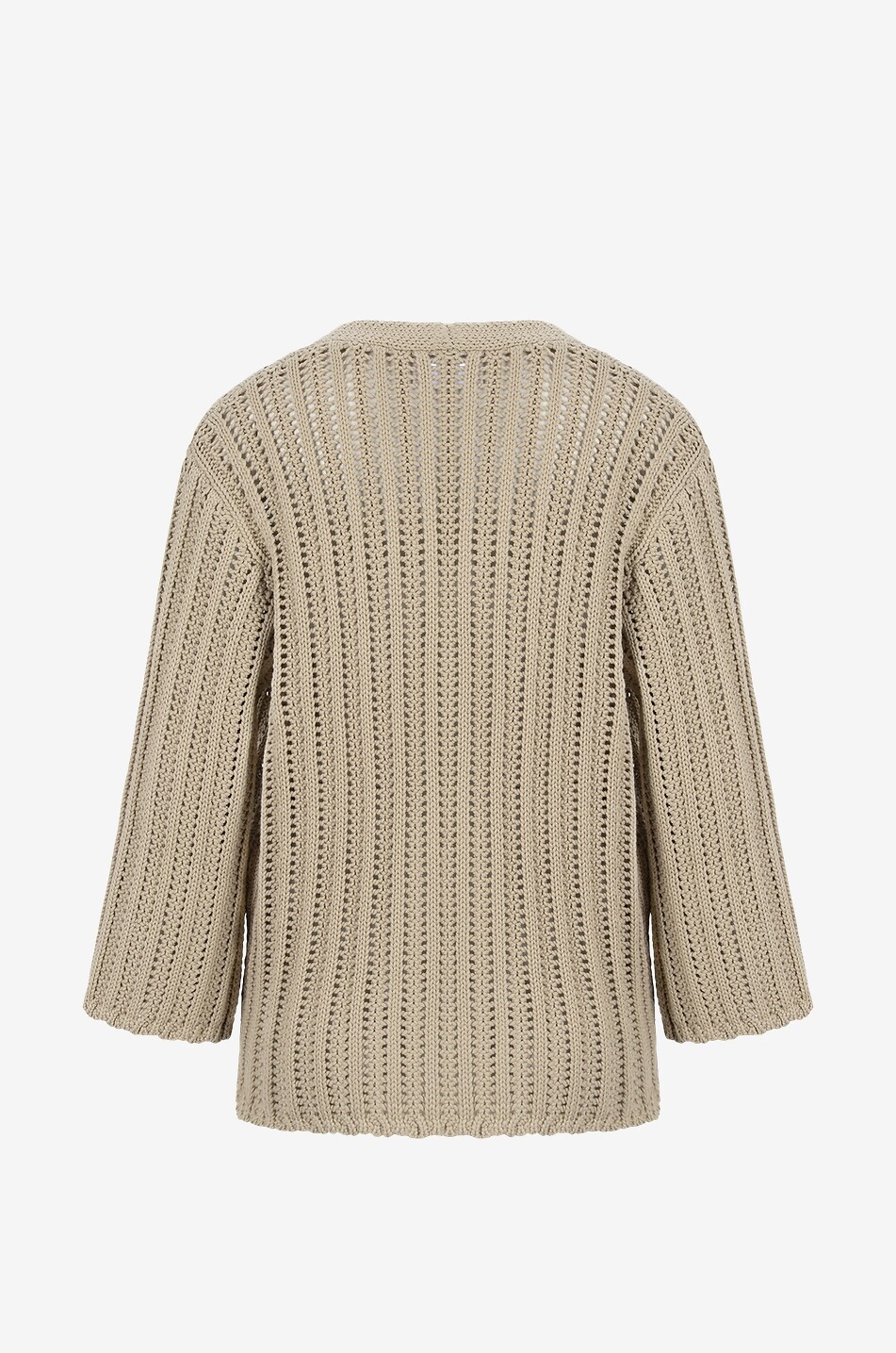 Cardigan ajouré à col V en coton