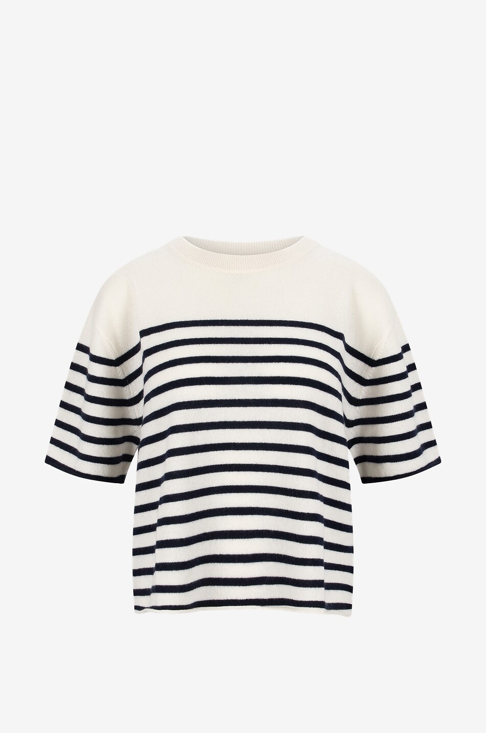 LISA YANG Clia short-sleeved striped cashmere jumper Women MULTI COLOURED 1