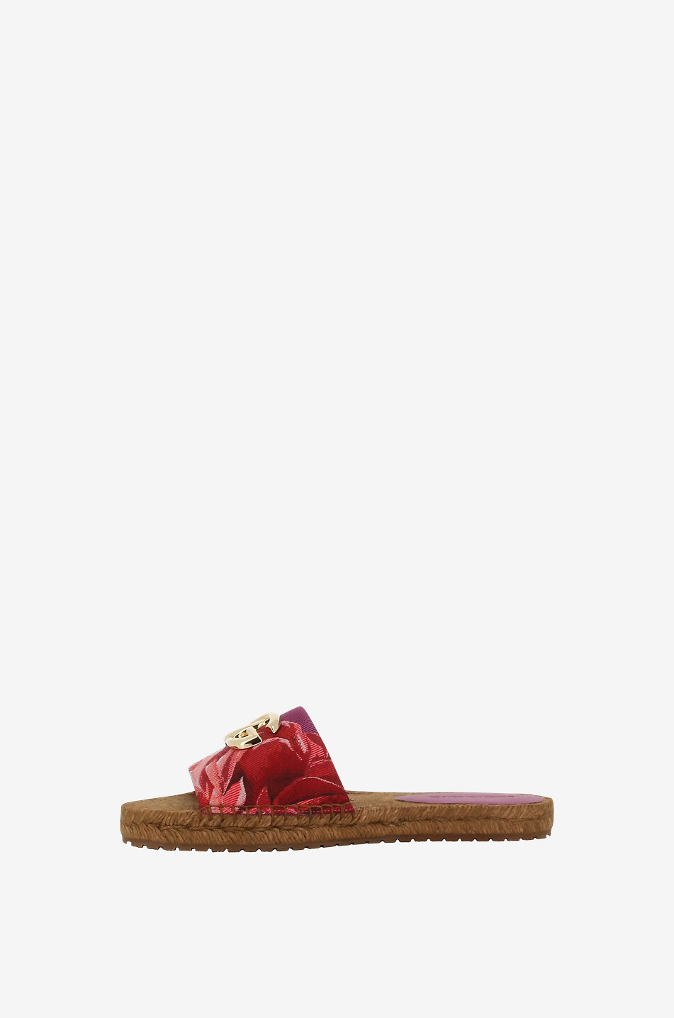 DOLCE & GABBANA Flache Jacquard-Pantoletten mit Rosenmotiv DG Espadrillas Damen ROSA 3