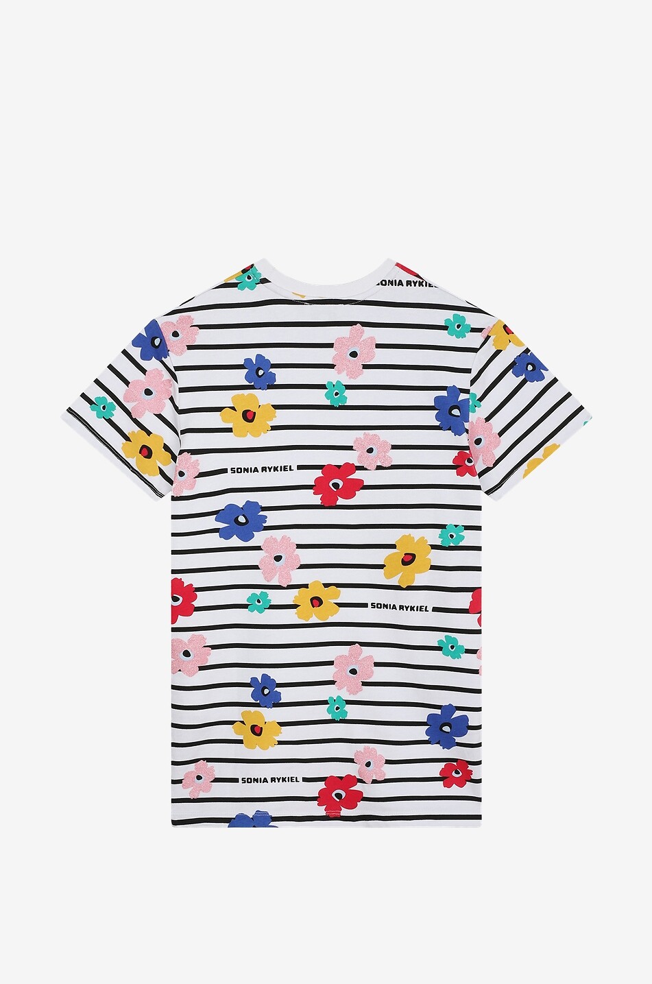 SONIA RYKIEL T-Shirt-Kleid für Mädchen mit Streifen und Blüten Mädchen WEISS 2