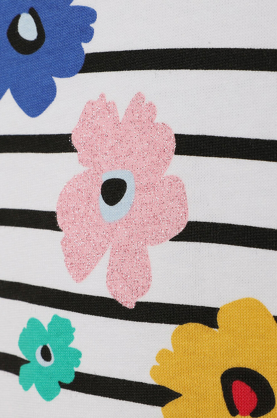 T-shirt fille à rayures et fleurs