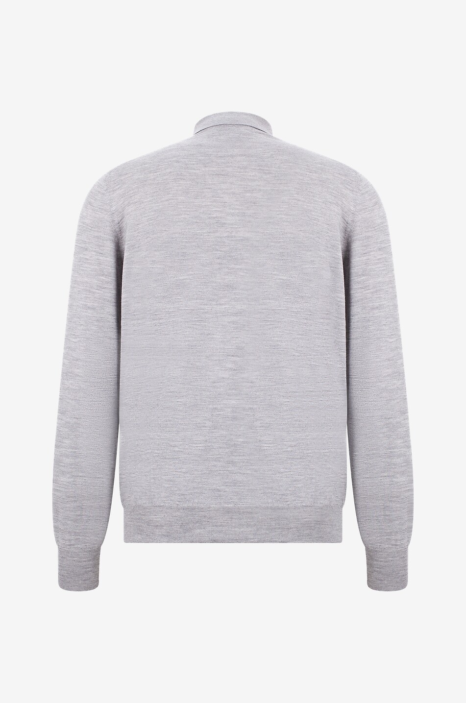 BRUNELLO CUCINELLI Woll- und Kaschmir-Strick-Langarm-Polohemd Herren MITTELGRAU 2