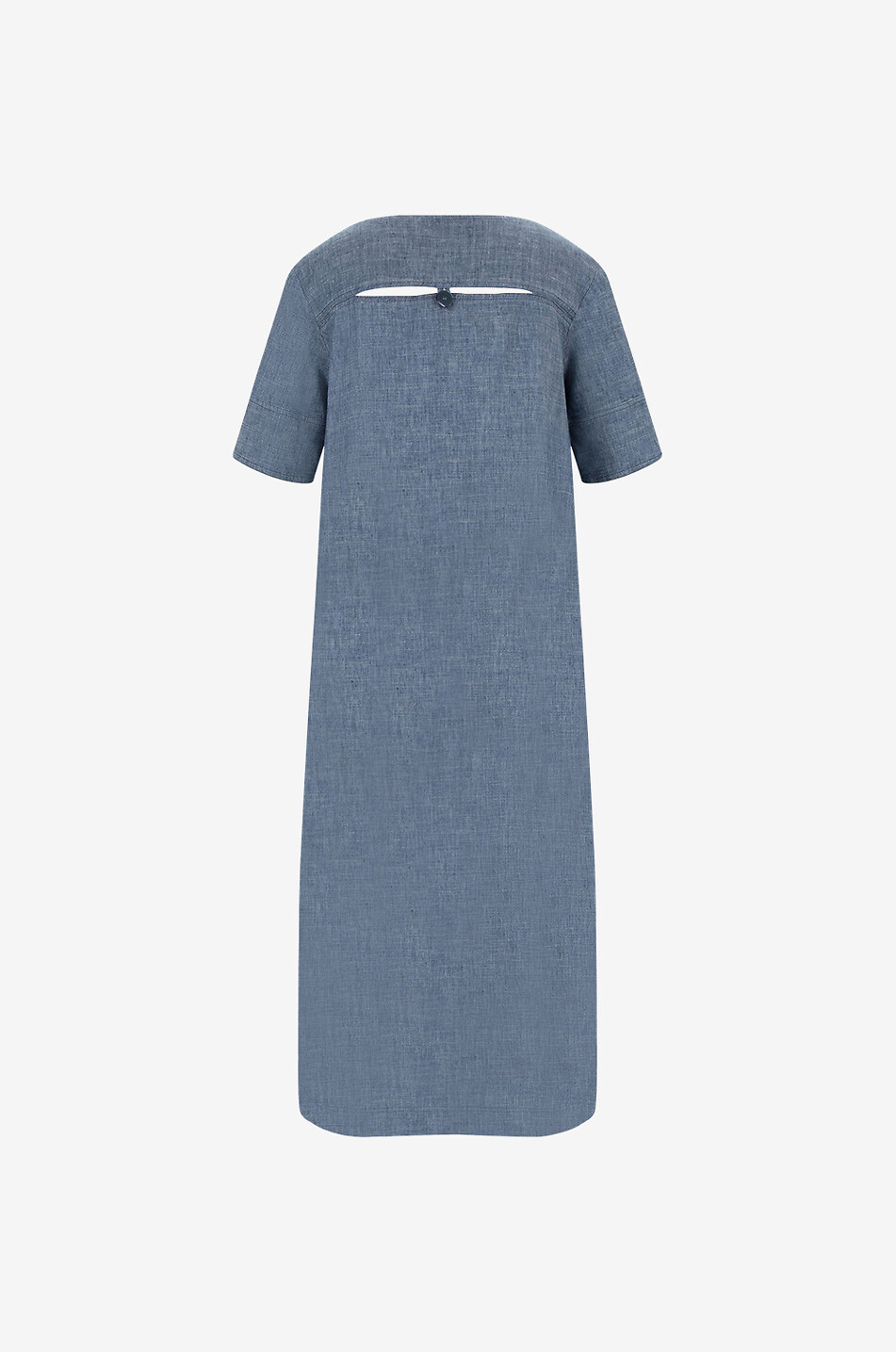 GRAN SASSO Robe tunique ample midi en coton et lin Femme BLEU 2