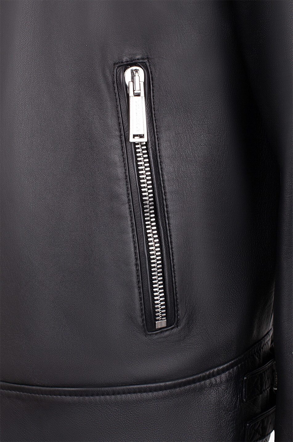 DSQUARED2 Veste en cuir nappa biker Bomber Homme NOIR 3