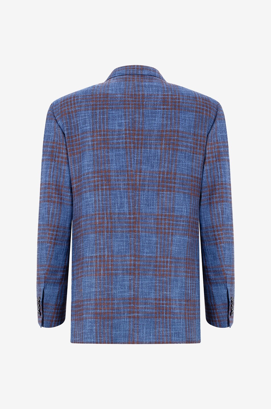 Karierter Blazer aus Woll- und Seidenmix