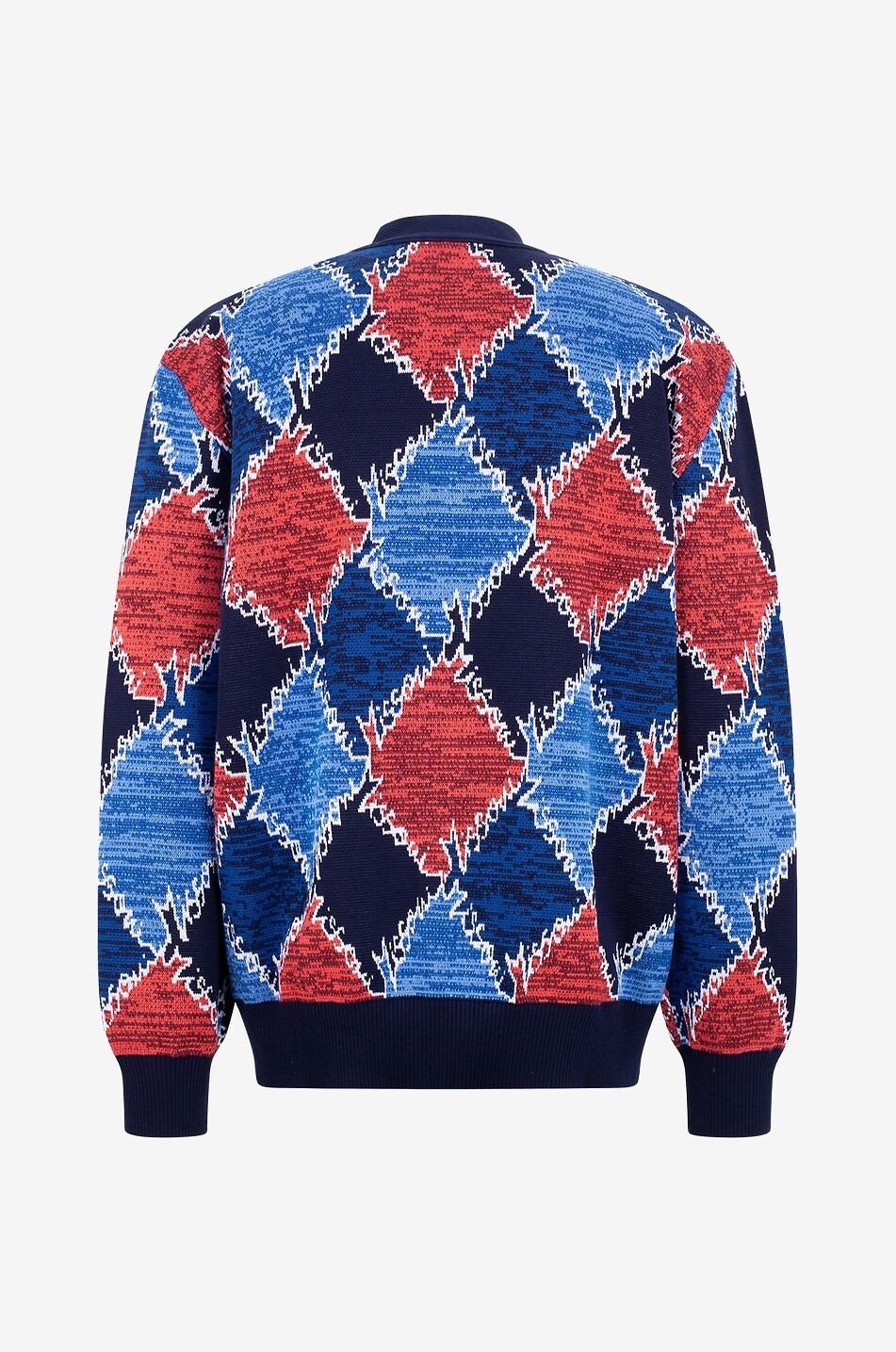 Baumwoll-Jacquard-Cardigan mit Rautenmotiven